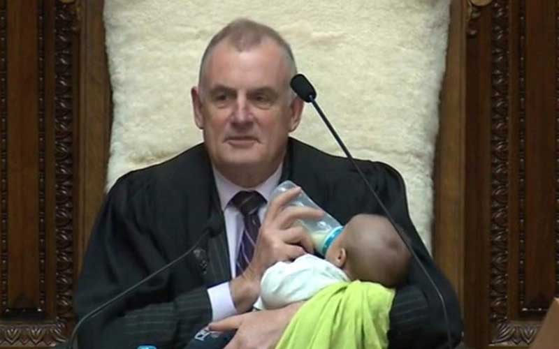 New Zealand’s Parliamentary speaker breaks barriers and feeds baby during live debate