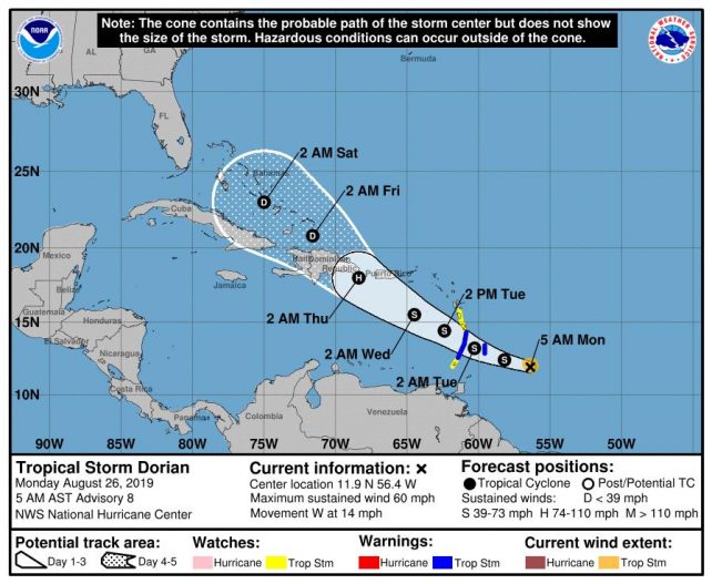 Tropical storm watch remains in effect for Dominica