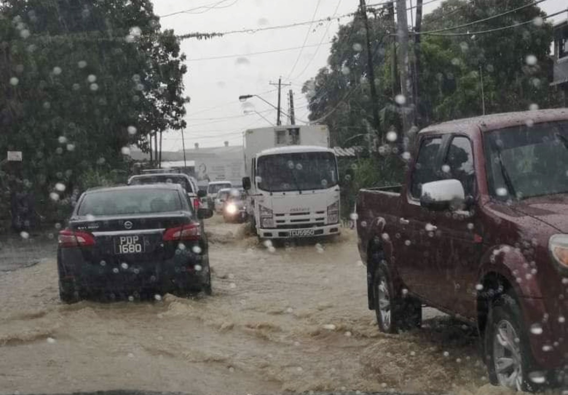 Flooding at various points in Trinidad due to heavy rainfall