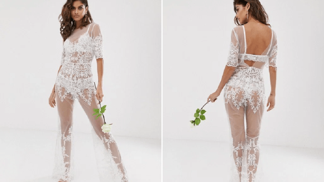 “Papa Yoi” – ASOS Bridal Jumpsuit that is Completely See Through