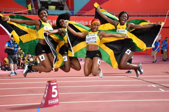 Jamaican Girls Win 4×100 Relay at DOHA 2019