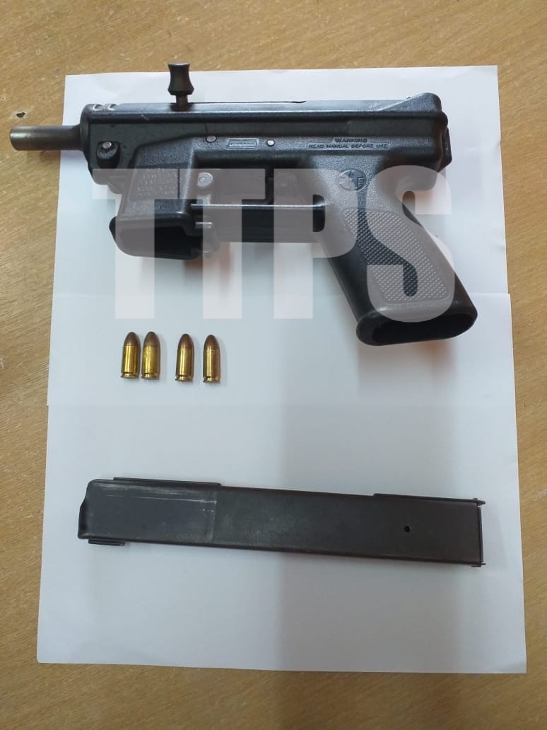 Tec-9 semi-automatic firearm found during TTPS crime exercise