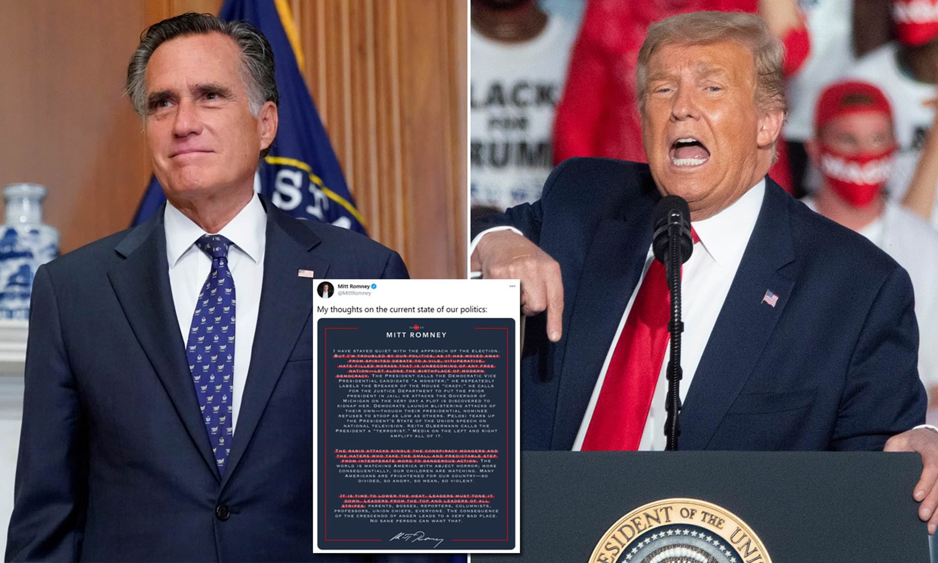 Republican Senator Romney Calls Out Trump And ‘Vile’ US Politics