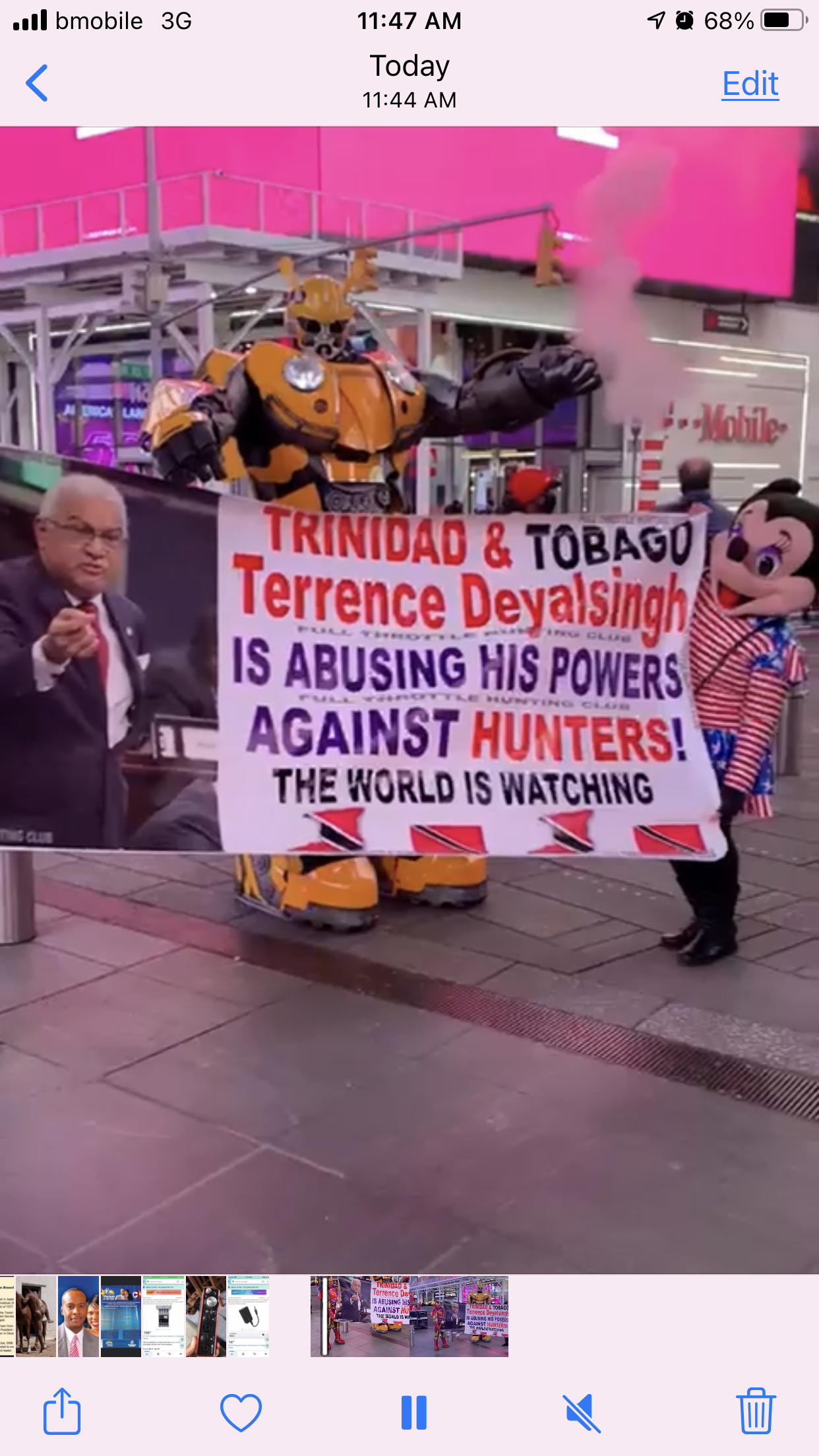 NYC based Trinis protest against Health Minister Deyalsingh in Time Square