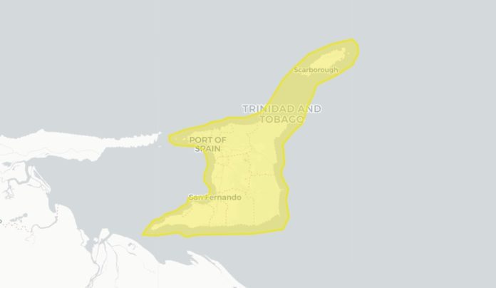 T&T under Yellow Level Weather Alert for Monday