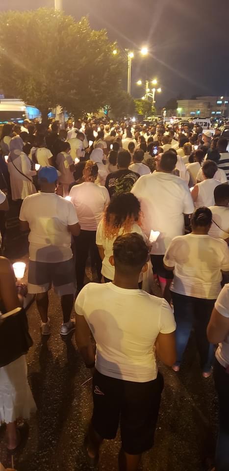 Candlelight vigil: residents in Aranguez out in huge numbers