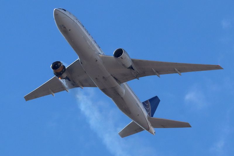 United plane scatters debris on Denver suburbs after engine fails on take-off