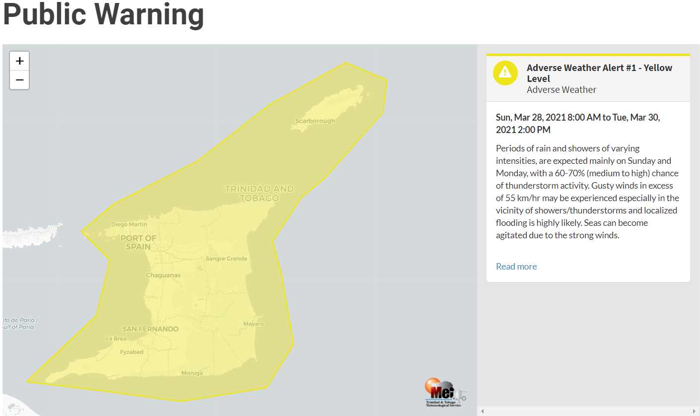 Adverse weather alert #1 – Yellow level until Tuesday