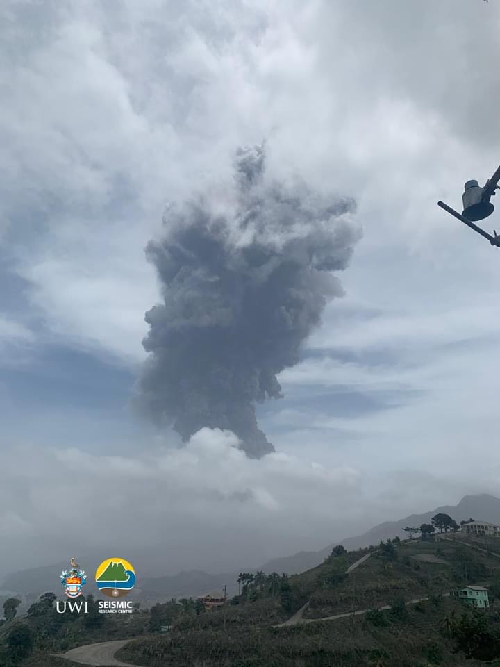 Another volcanic explosion observed by UWI Seismic Research centre