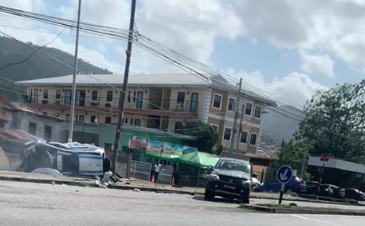 WATCH: Accident involving police vehicle in Champ Fleur