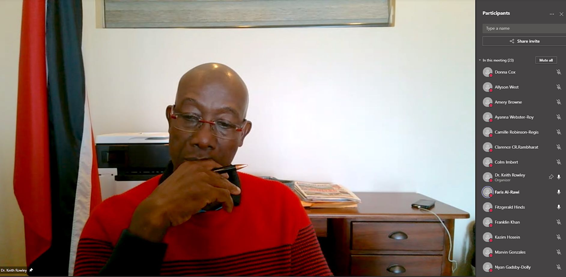“We are here for you” Dr. Rowley sends heartfelt message to the family in Maraval