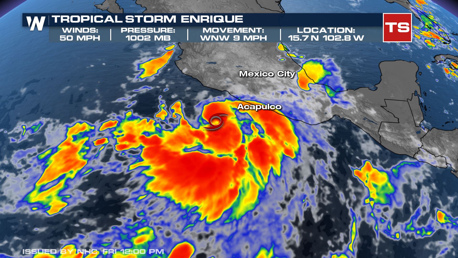Tropical Storm Enrique Forms Off the Coast of Mexico