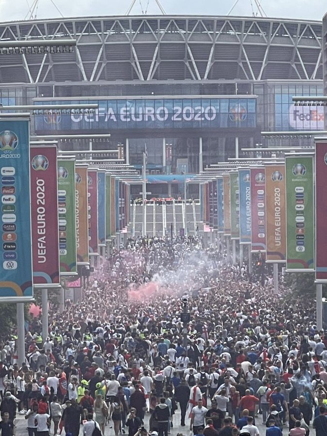 England fans storm Wembley before and after Euro defeat