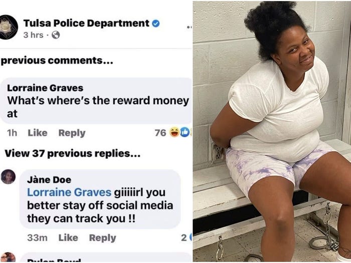 Fugitive arrested after commenting on Tulsa Police department Facebook post