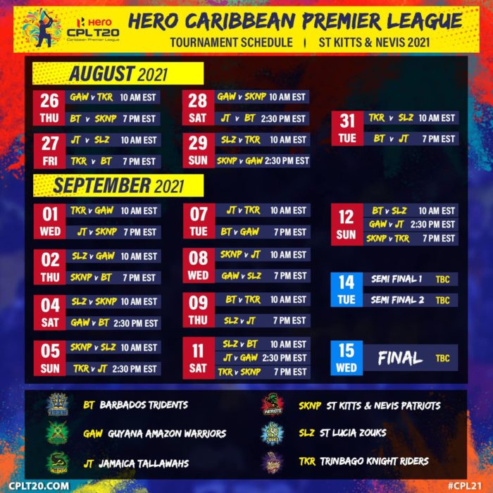 CPL tweaks its schedule to not clash with IPL – IzzSo – News travels fast