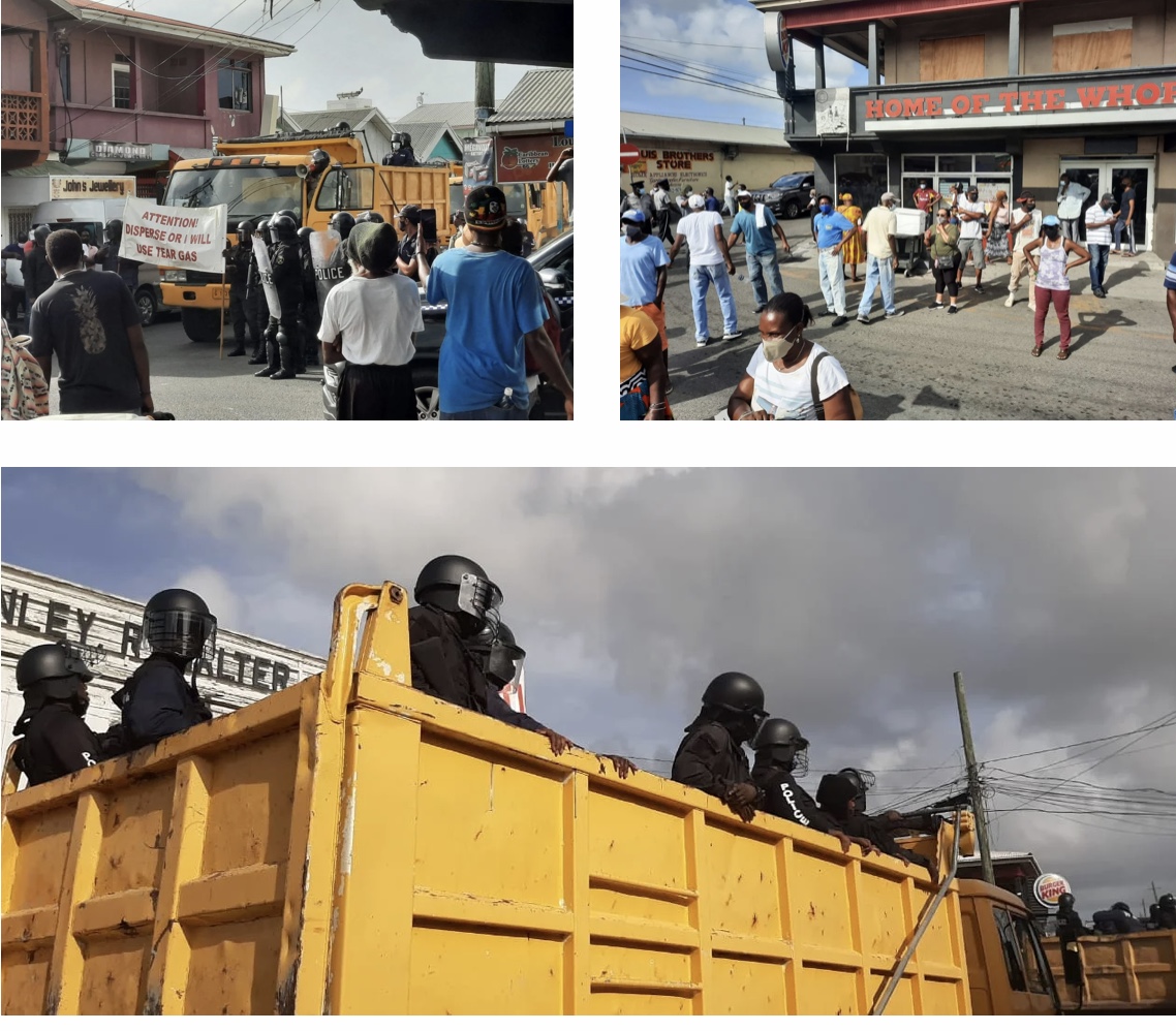 Riot police disperse angry crowd protesting mandatory vaccination in Antigua