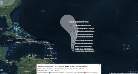 TTMS monitoring Tropical Depression in the Atlantic