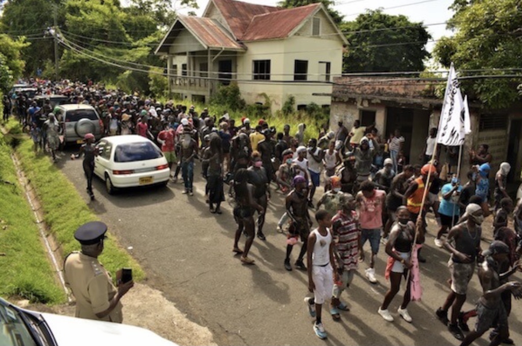 Grenada Jab Jab Carnival revellers defy covid ban and take to the streets