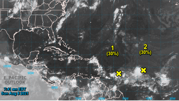 2 areas of disturbed weather being monitored