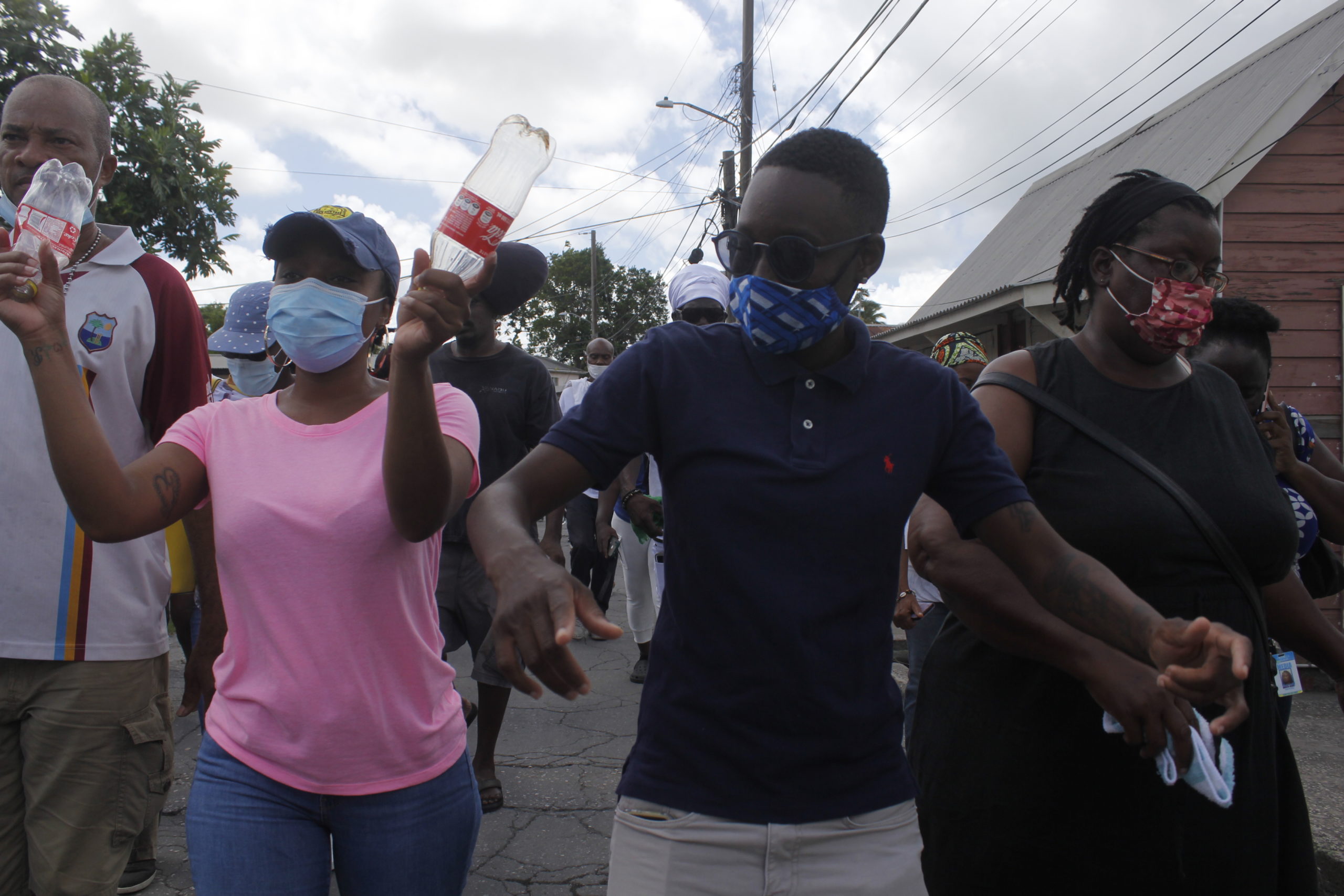 Bajans march against mandatory vaccination plans