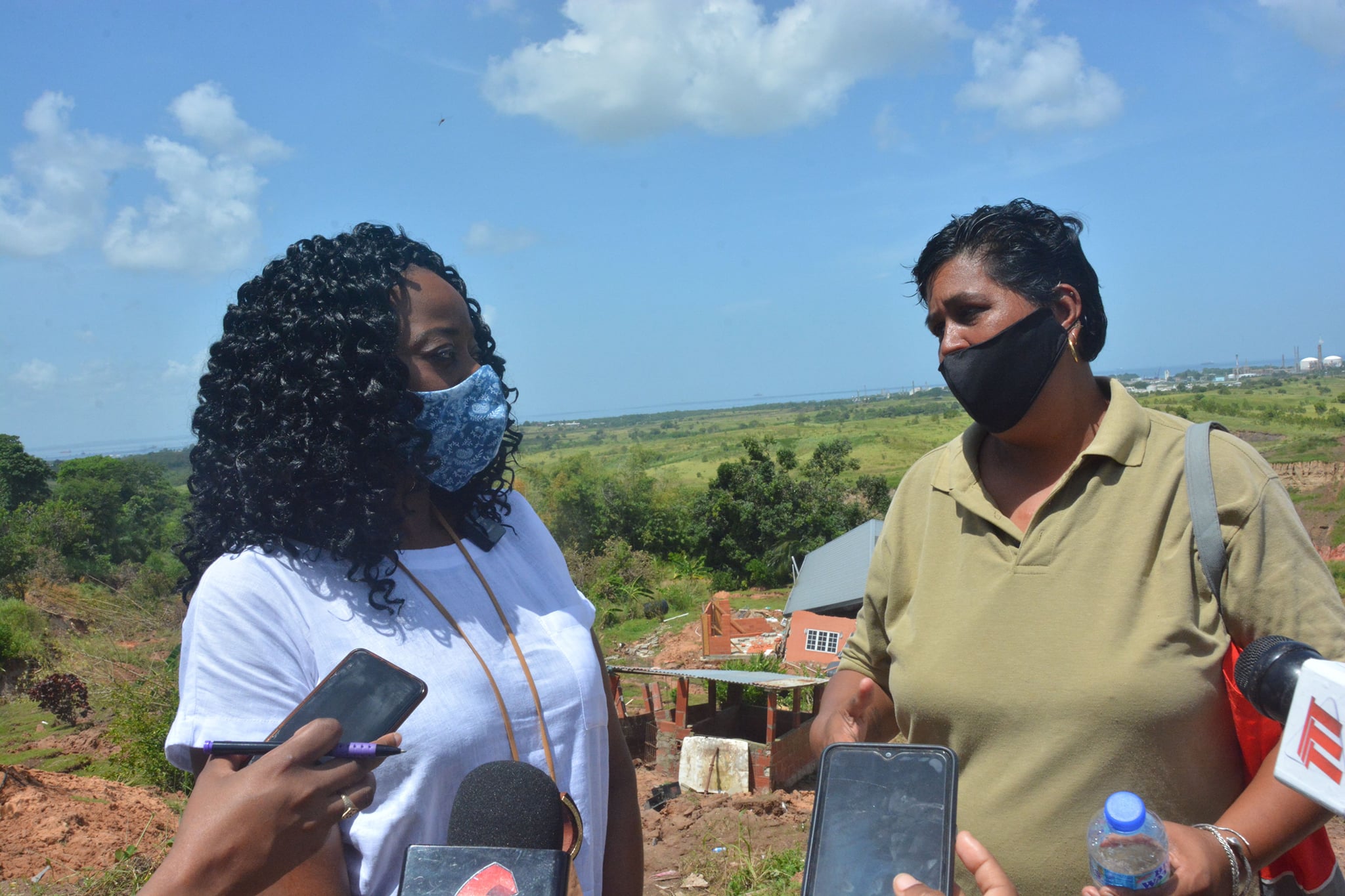 Minister Cox comforts Claxton Bay families affected by landslips