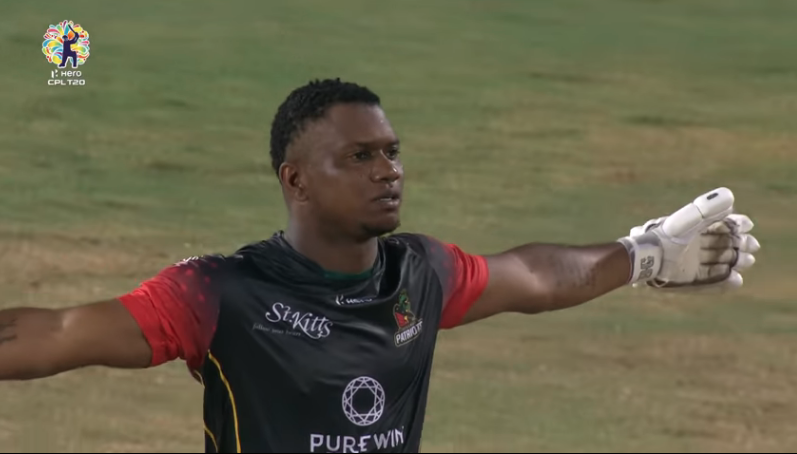 Evin Lewis hits 102 to steer a SKN win over TKR and head into CPL semis