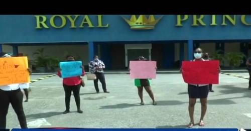 Unvaxxed casino workers in South Trinidad stage protest