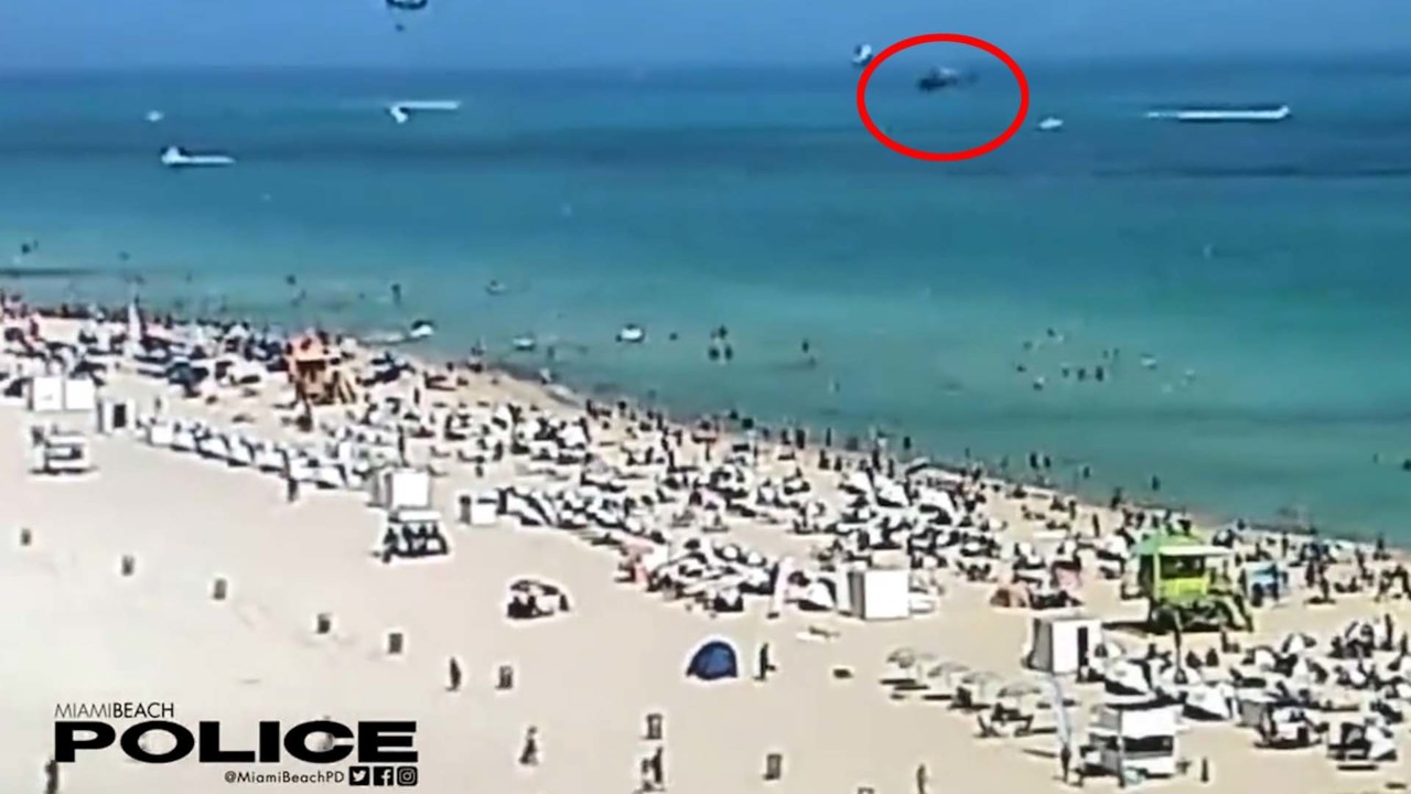 Helicopter crashes into ocean just feet from crowded Miami Beach shore – 2 people hospitalized