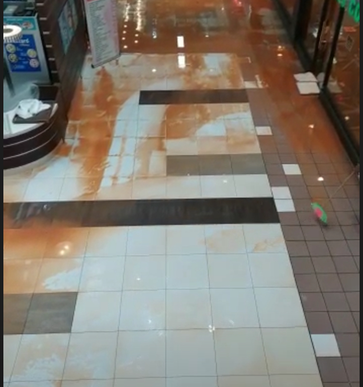 Water seen leaking inside Long Circular Mall was not from a sewer line