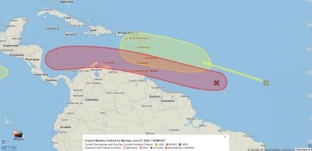 Met Office monitoring a strong Tropical Wave in the Atlantic