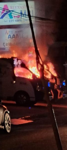 Cars ablaze in Woodbrook