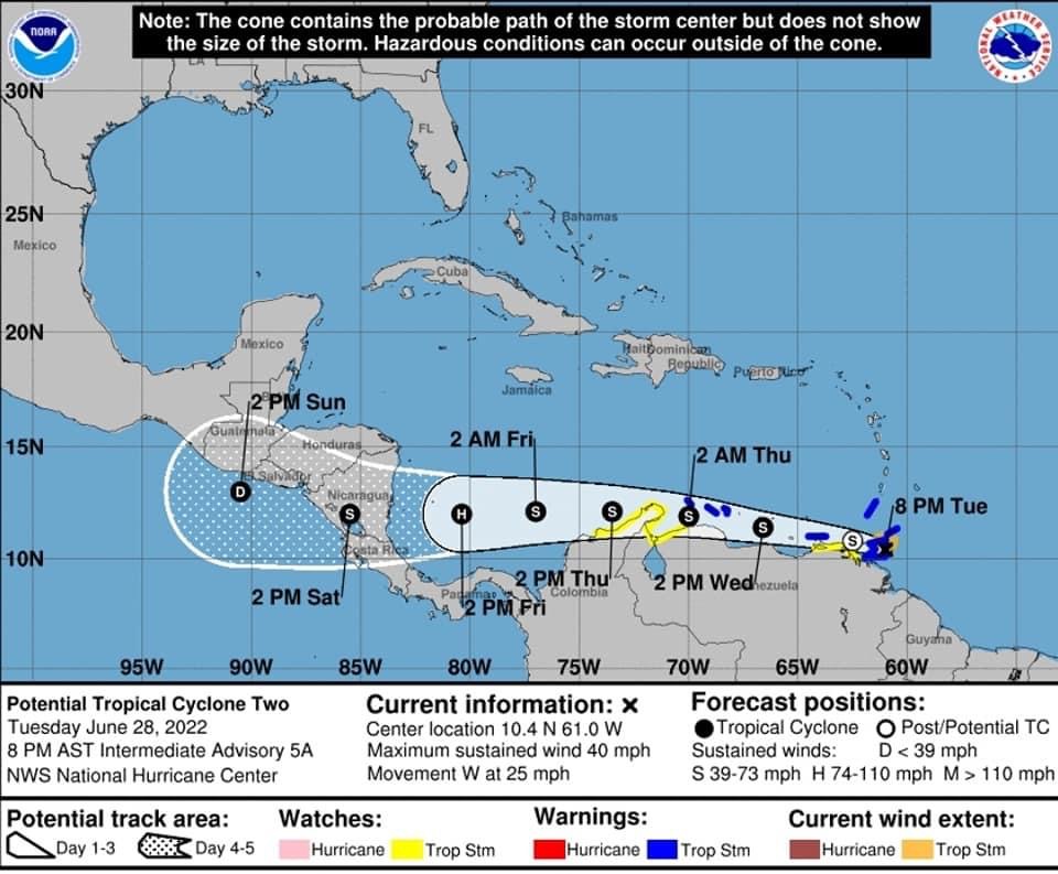 Tropical Storm Warning remains in effect for T&T