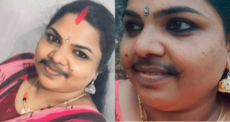 Indian woman promotes body positivity with mustache