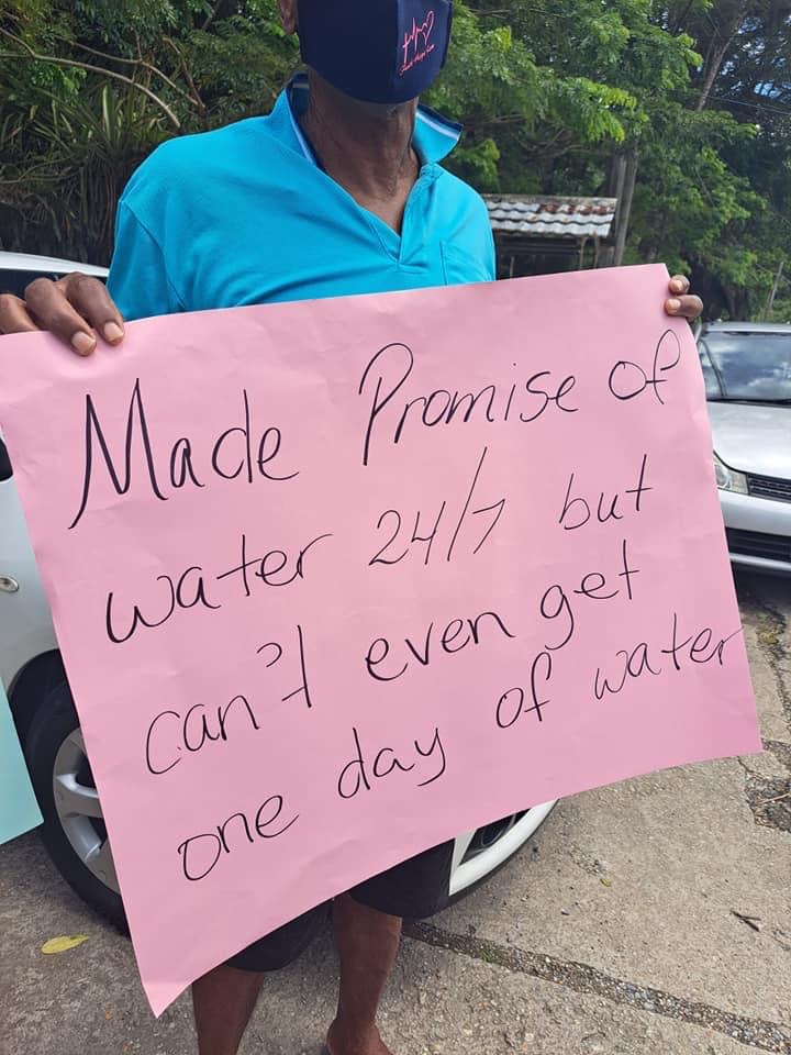 ‘Water woes’ in Lopinot – villagers stage protest
