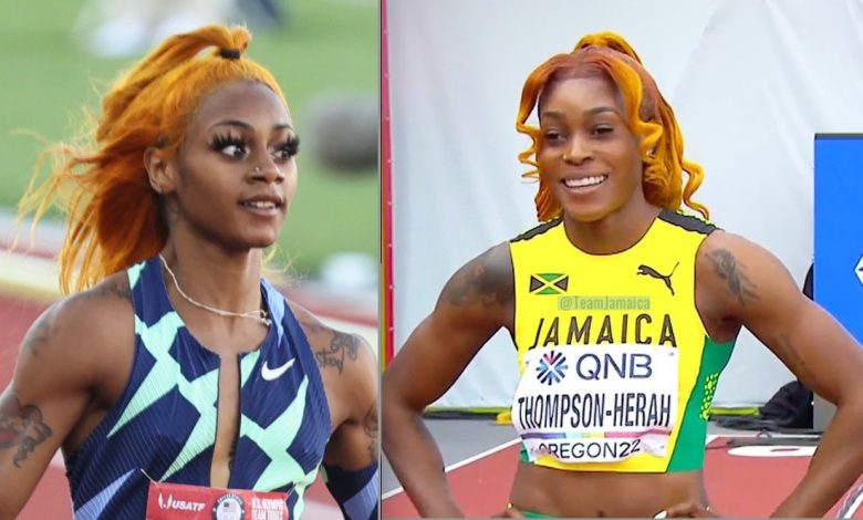 Sha’Carri Richardson celebrates first win against Jamaican track star Elaine Thompson-Herah