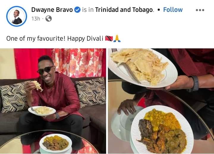Dwayne Bravo receives heat for Diwali greetings while eating meat