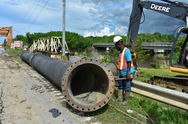 Restorative Work On Ruptured Pipeline, At Godineau Bridge, Nears Completion