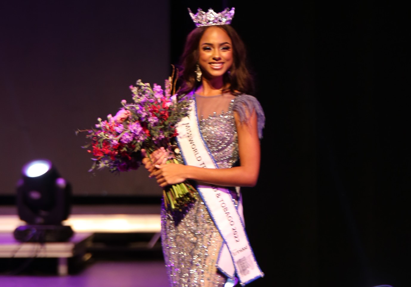 Ms Maracas Valley, Ache Abrahams, Captures Miss World T&T Crown