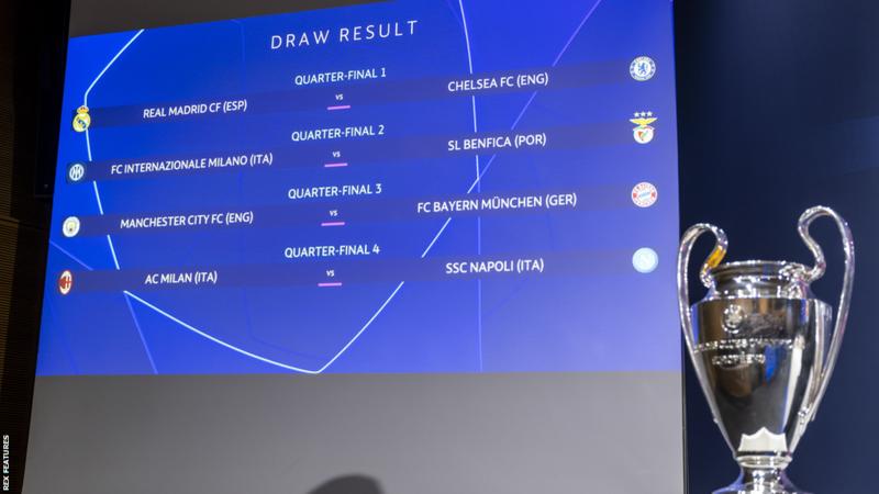 Chelsea to play Real Madrid following Champions League quarter-final draw