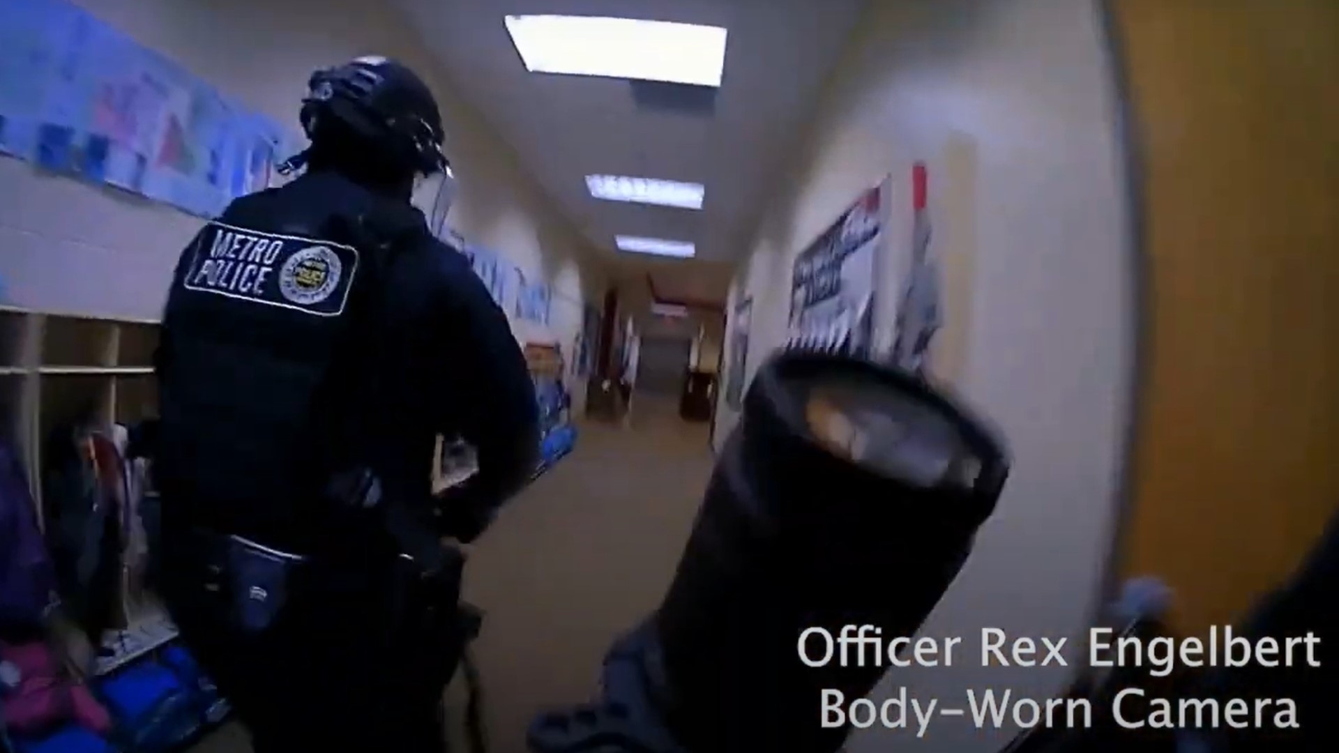 Body camera footage shows the moment police confronts active Nashville shooter