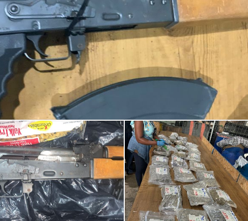 Police and Customs Officers seize gun, drugs, magazine at Central Bond