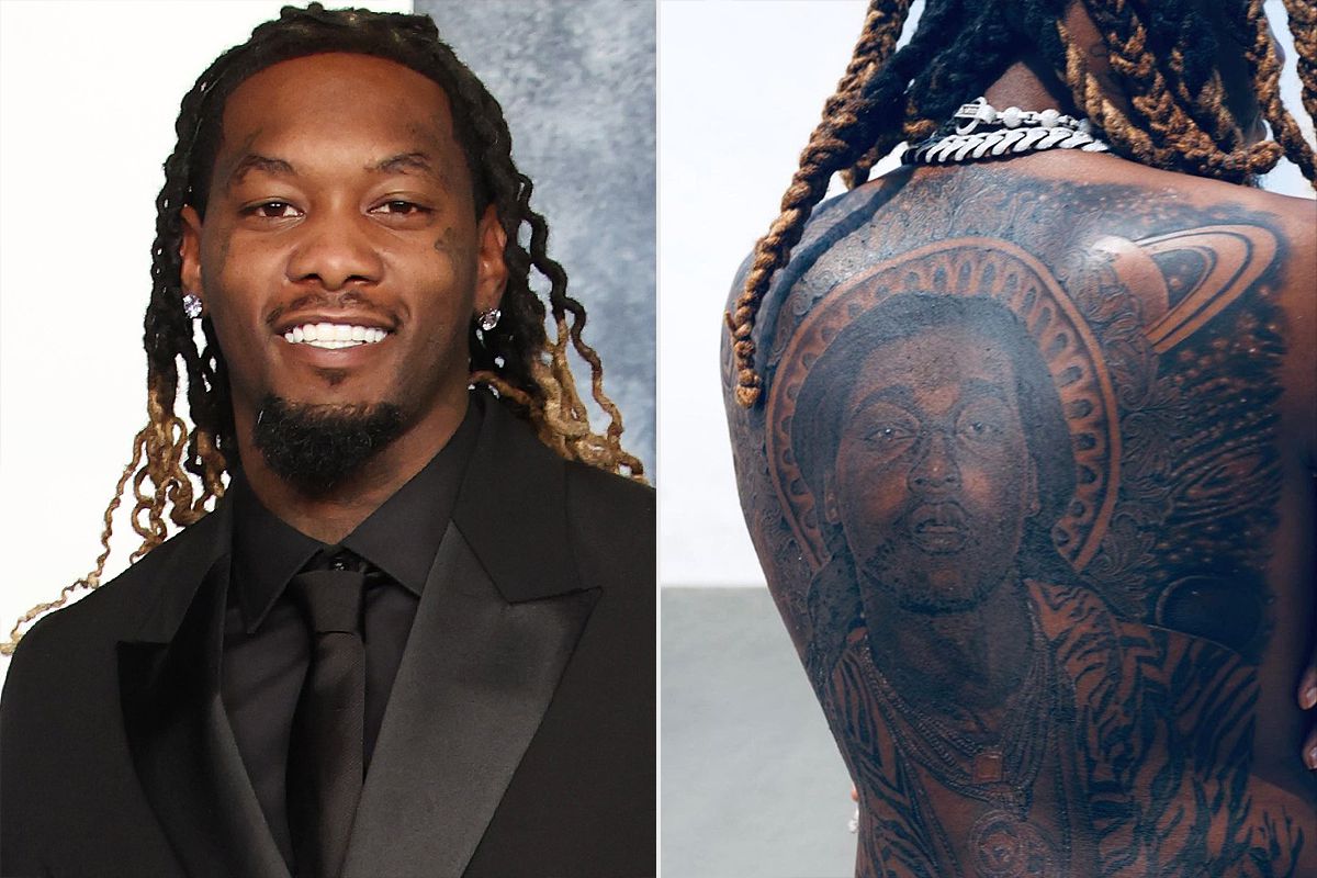 Offset honors late rapper Takeoff with massive portrait tattoo on his back