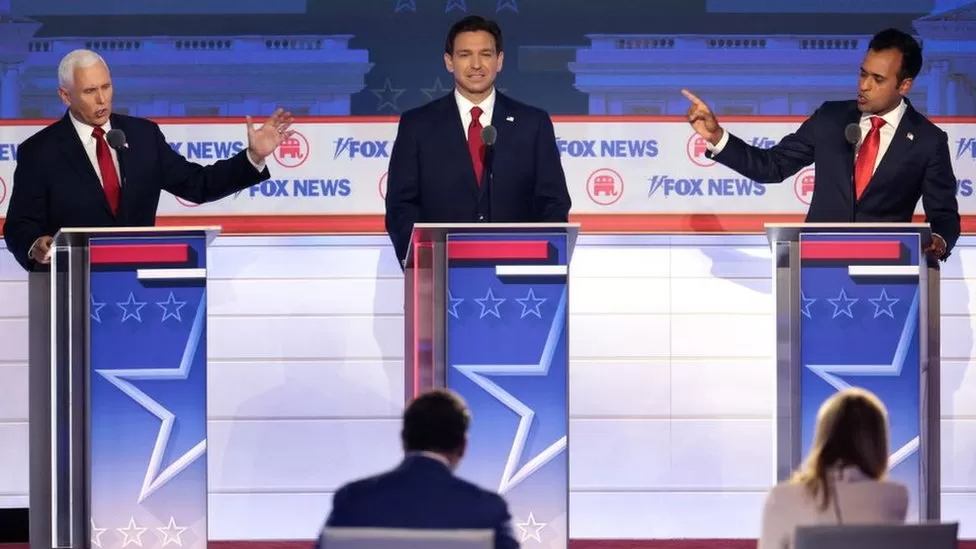 Republican candidates clash in first debate without Trump