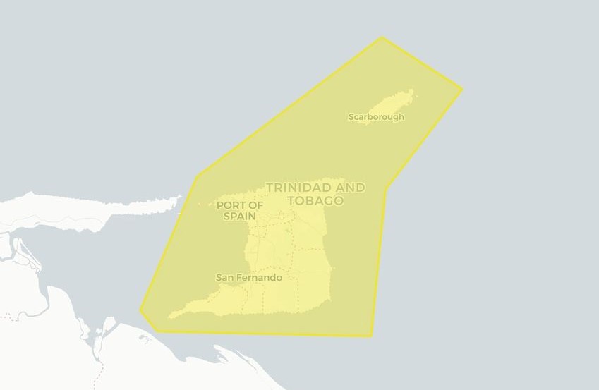 Yellow Level weather alert in effect for Trinidad and Tobago