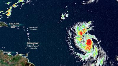 Tropical Storm Lee strengthens into a hurricane; headed across Atlantic toward Caribbean