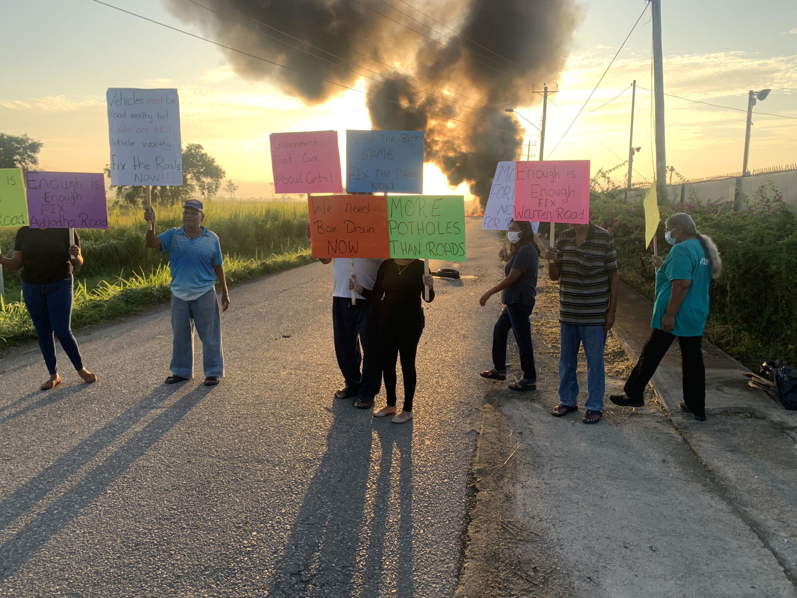 Protest Over Bad Roads In Chaguanas West Constituency