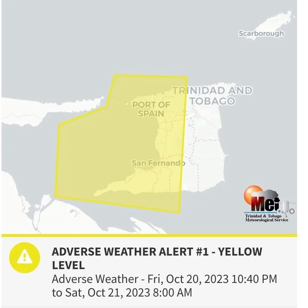 Adverse Yellow Level Alert in effect