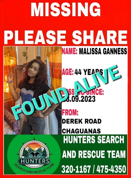 Hunters Search and Rescue Team Safely Locates Malissa Ganness