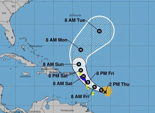 Tropical Storm Tammy could impact Eastern Caribbean islands as a hurricane