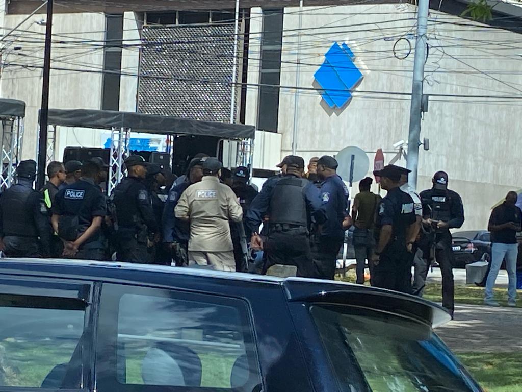 PHOTOS | Heavy police presence in POS as unions embark on protest
